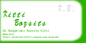 kitti bozsits business card
